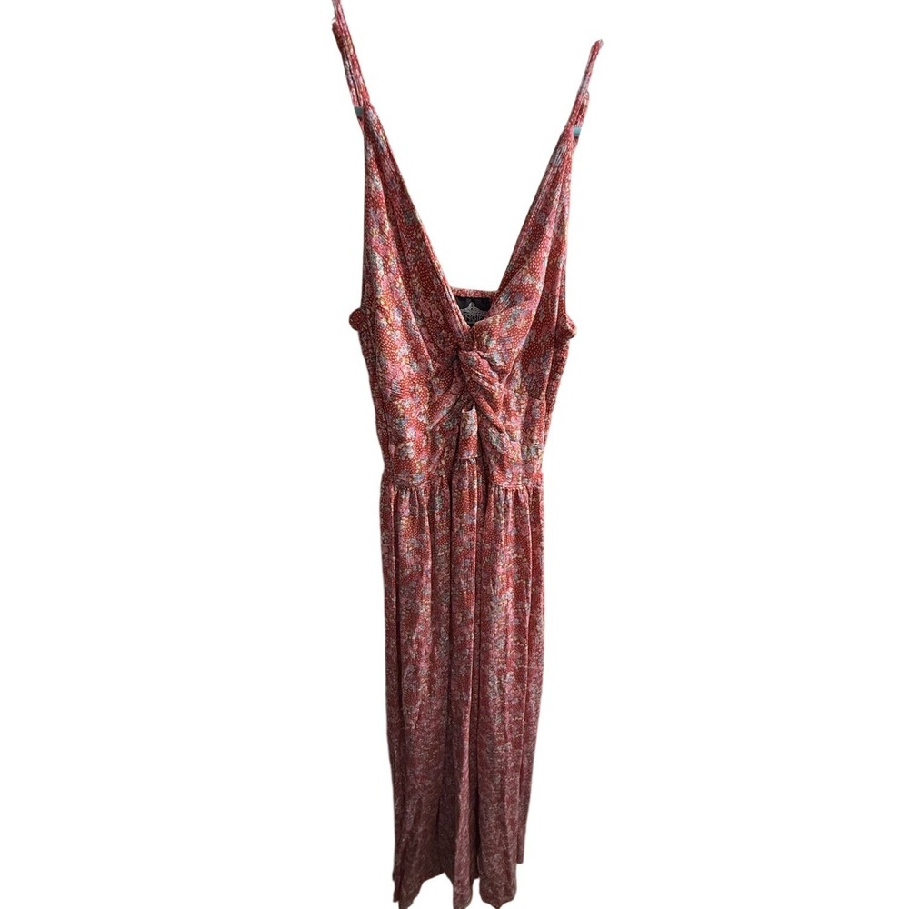 Angie Women's Floral Maxi‎ Dress Red Pink Size Small